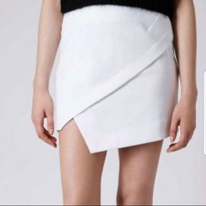 Asymmetric wrap skirt